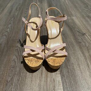 Lulus Strappy Suede Wedged Sandals